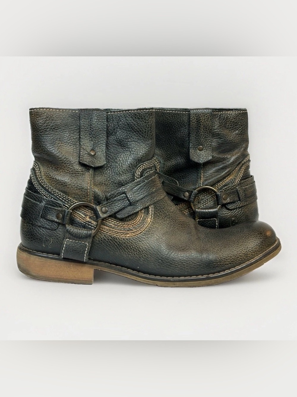 Roan by Bed Stu Colton II Native Men's Leather Harness Boots Size 11 Worn Once